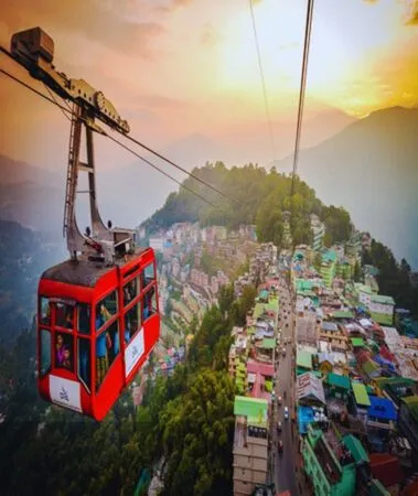 deorali rope way view of gangtok